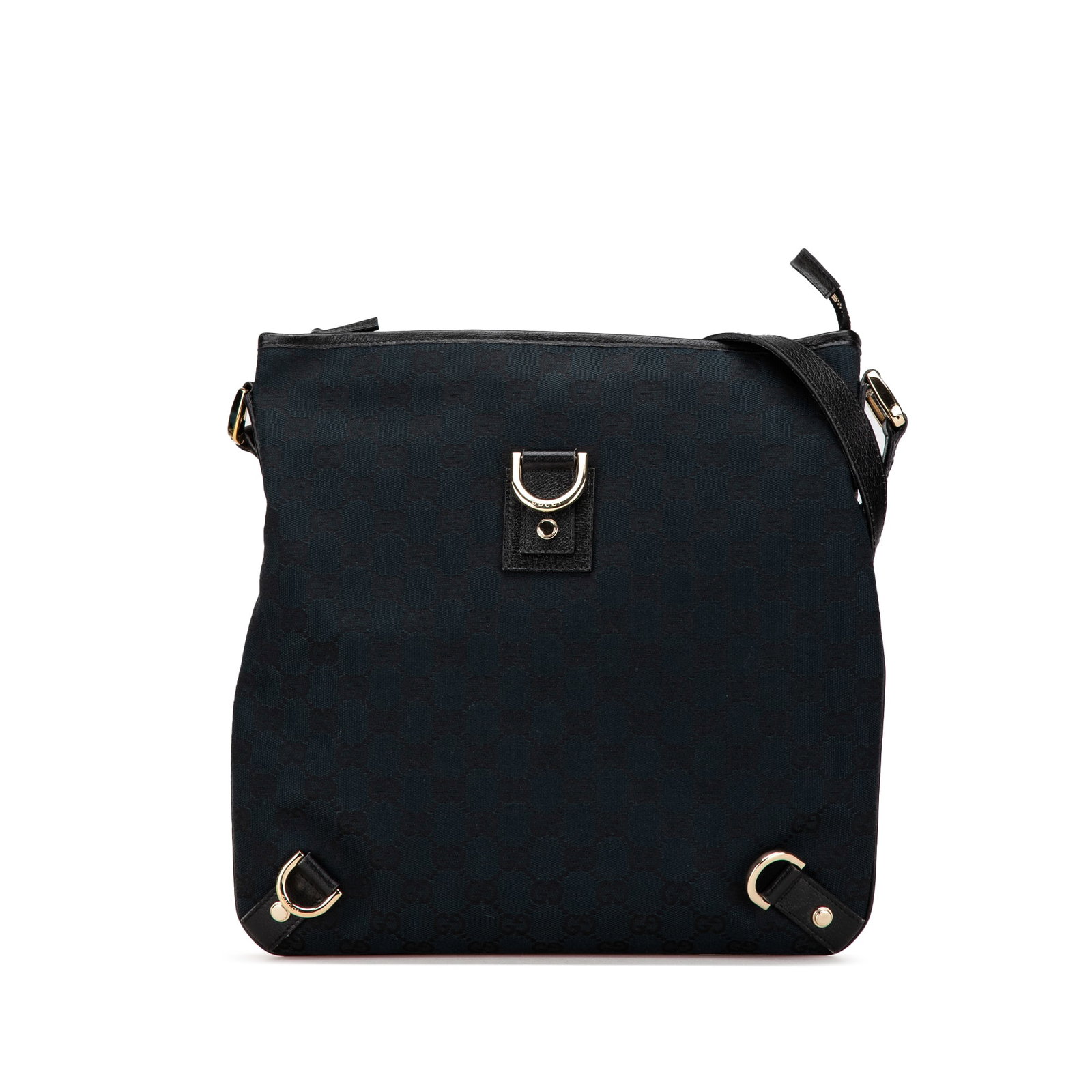 Gucci GG Canvas Abbey D Ring Crossbody Bag Black Fabric Italy (1 of 13)