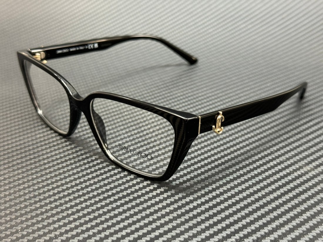 Jimmy Choo JC3008 5000 Black Women's Eyeglasses with Authenticity Certificate: Jimmy Choo JC3008 5000 Black Women's Eyeglasses with Authenticity Certificate Elevate your eyewear collection with these stylish Jimmy Choo JC3008 5000 eyeglasses. Designed for women, these frames fea
