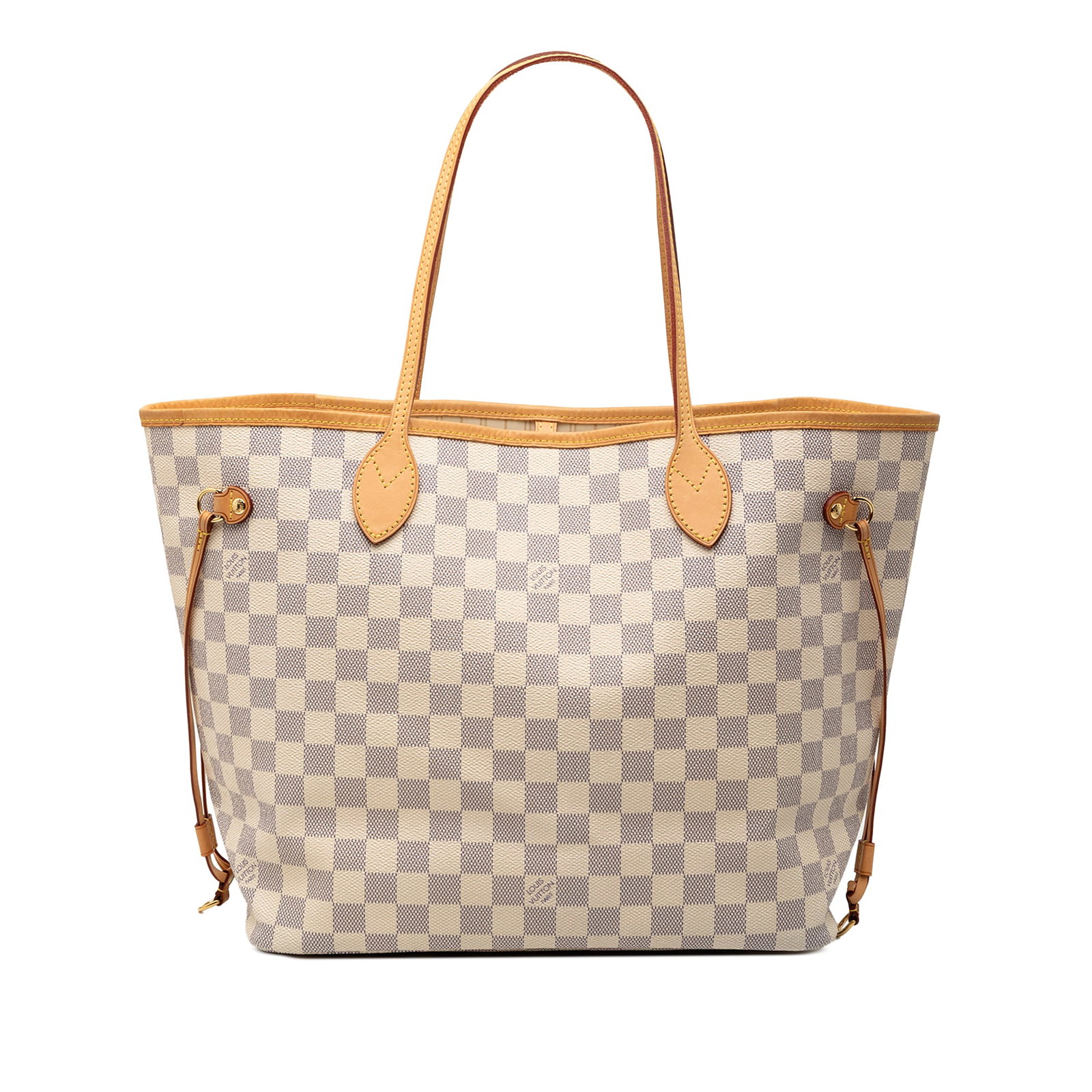 Neverfull MM Tote in Damier Azur Canvas with Vachetta Leather Trim (1 of 7)