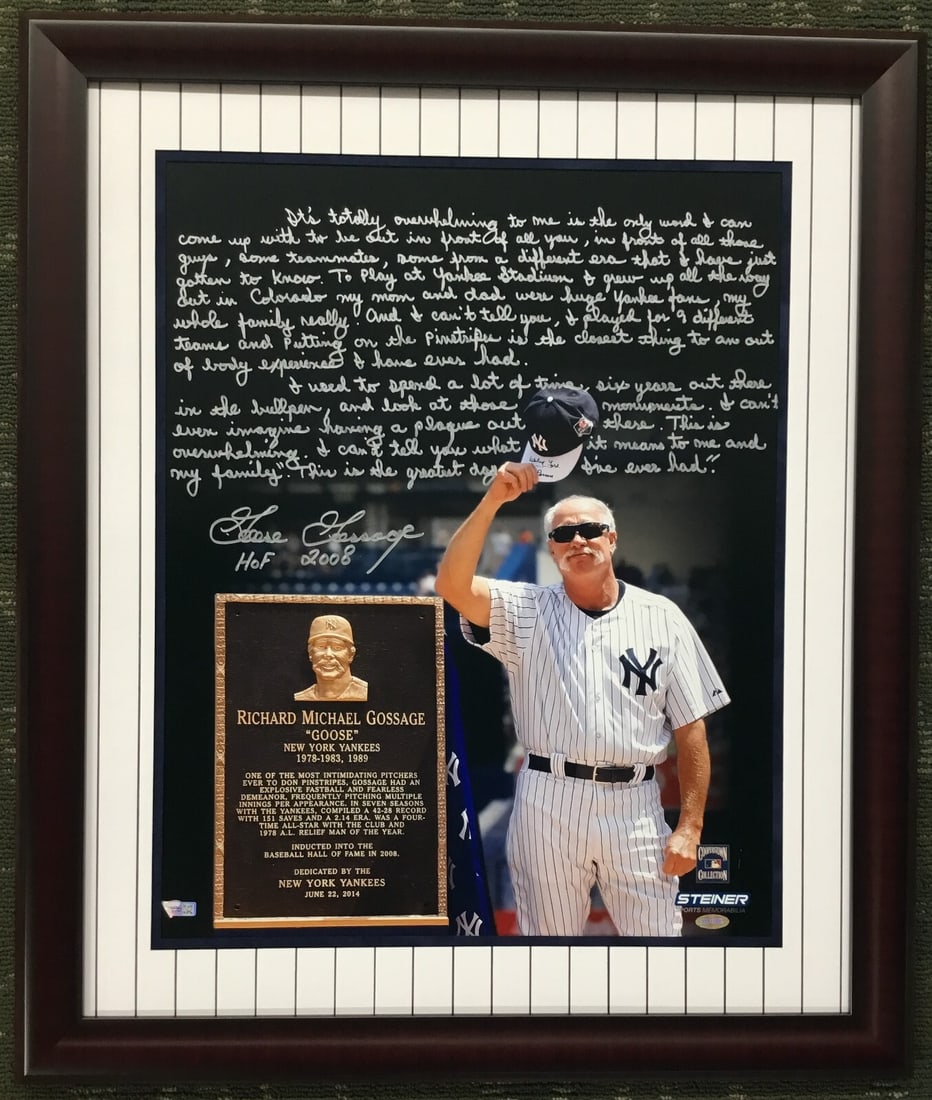 Goose Gossage Signed NY Yankees Photo Custom Framed Steiner Sports HOF 2008 (1 of 9)