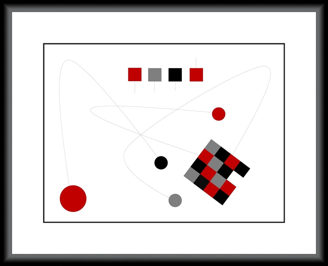 Marvino Skuar Homage to Calder III Limited Edition Giclee Signed Framed Art (1 of 2)