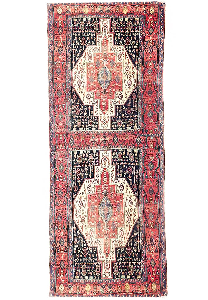 5' x 10' Brownish Red Semi-Antique Persian Senneh Runner Handmade (1 of 6)