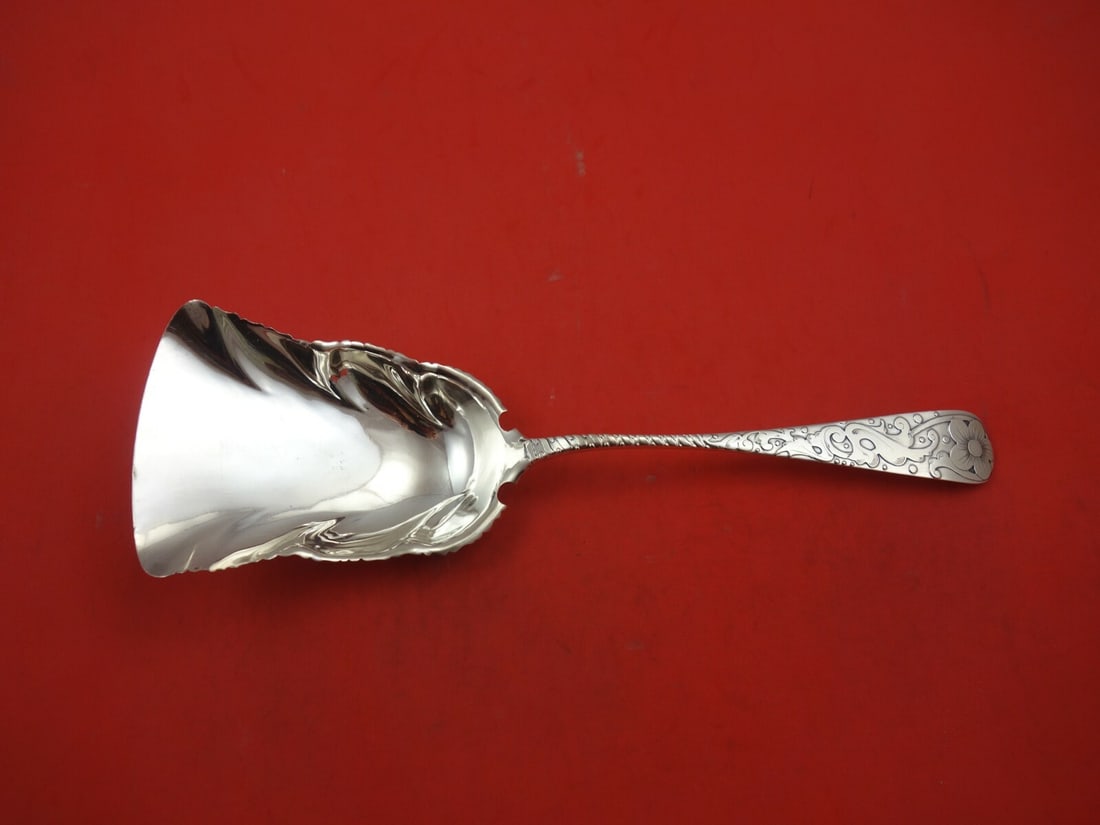 Bailey Banks & Biddle Sterling Silver Cracker Scoop 10 inch Acid Etched Monogrammed (1 of 2)