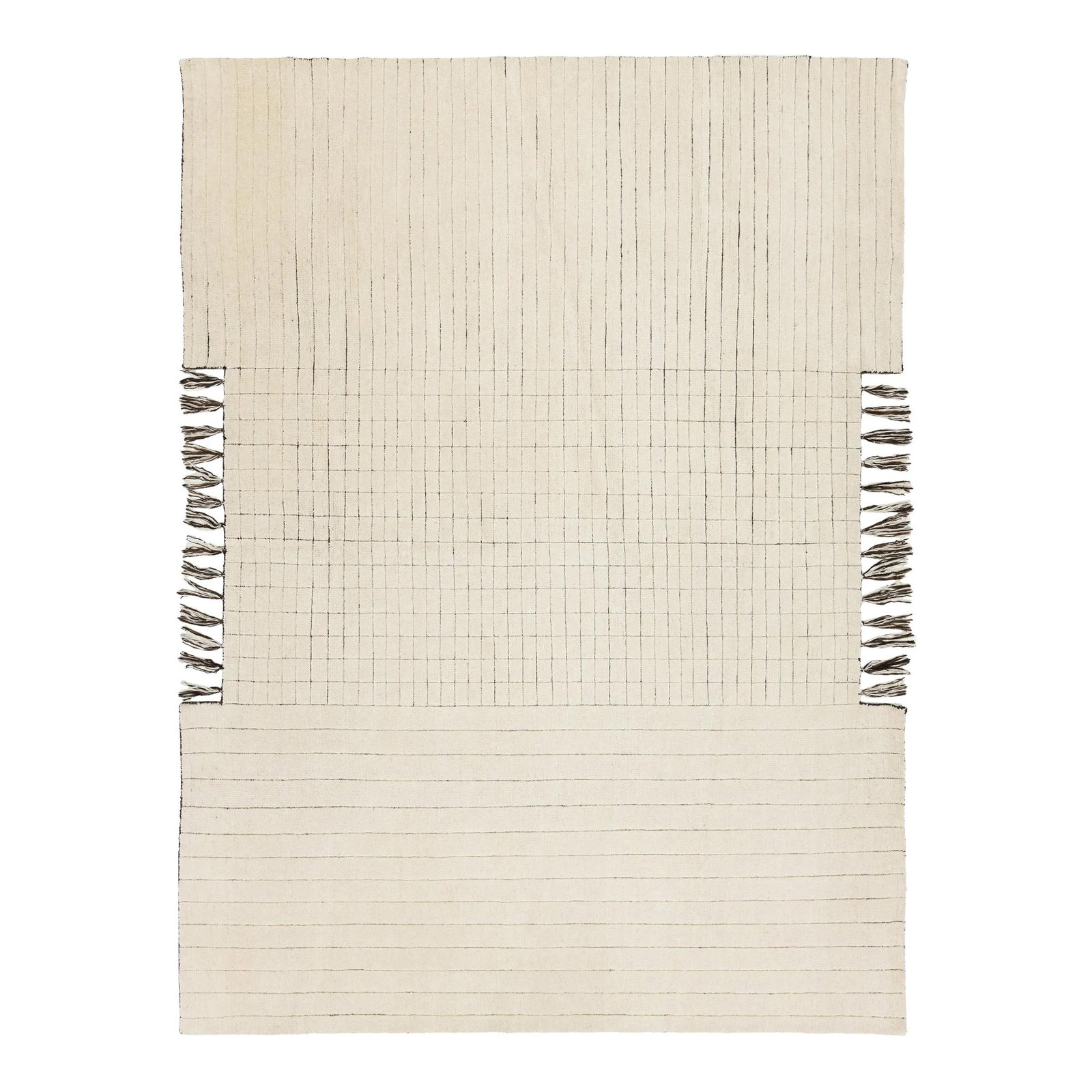 9 x 12 Hand-Knotted Moroccan Beige Wool Rug Geometric Design (1 of 10)