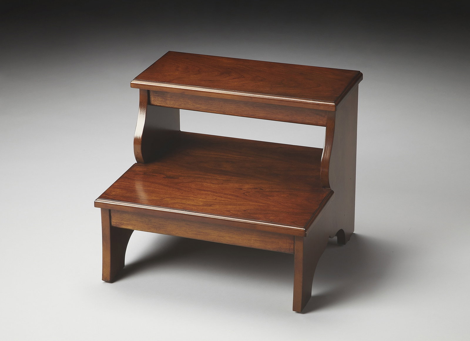 Butler Melrose Vintage Style Step Stool in Brown Chestnut Burl (1 of 2)