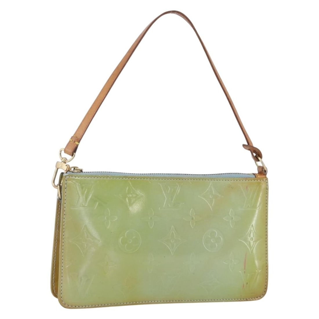 Louis Vuitton Monogram Vernis Lexington Baby Green Patent Leather Pochette: Louis Vuitton Monogram Vernis Lexington Baby Green Patent Leather Pochette This pre-owned Louis Vuitton Lexington Pochette in baby green features patent leather with the iconic Monogram Vernis finish.