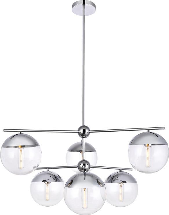 Eclipse Chrome Pendant Light Clear Glass UL-Listed 17H 36W 36D (1 of 1)