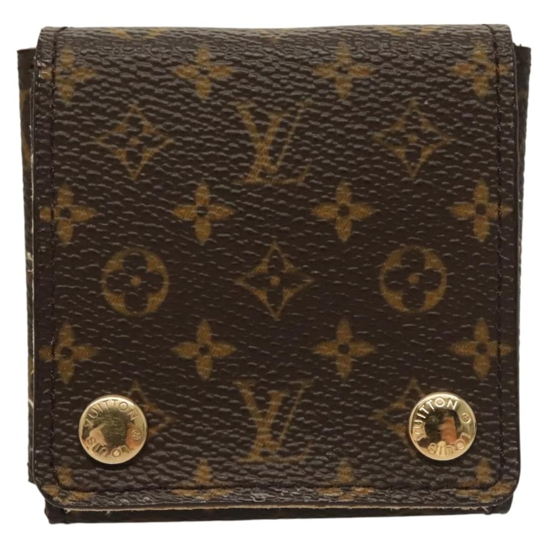 Monogram Canvas Louis Vuitton Jewelry Box Brown 7cm by 7cm: Monogram Canvas Louis Vuitton Jewelry Box Brown 7cm by 7cm This Louis Vuitton Boite a Bijoux is a women's jewelry box crafted from the brand's signature brown Monogram canvas. It features metal fittin