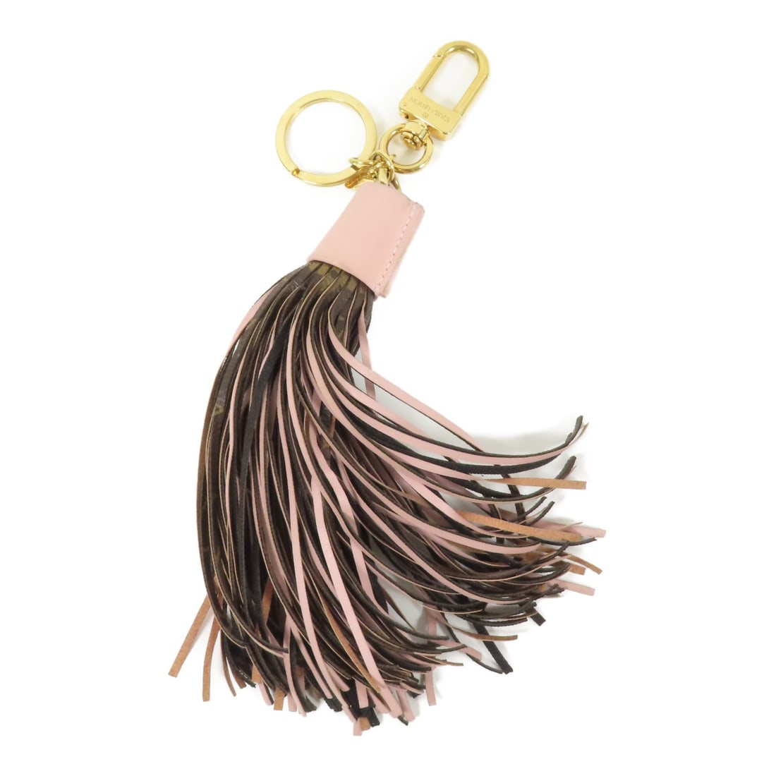 Louis Vuitton Monogram Tassel Key Ring Charm M78617 Brown Pink: Louis Vuitton Monogram Tassel Key Ring Charm M78617 Brown Pink Elevate your accessories with this Louis Vuitton tassel bag charm key ring. Crafted from durable PVC coated canvas, this stylish key ring