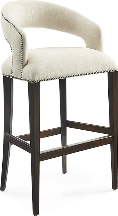 Woodbridge Annabelle Collection 41 Inch Linen Bar Stool in Mink Nickel (1 of 5)