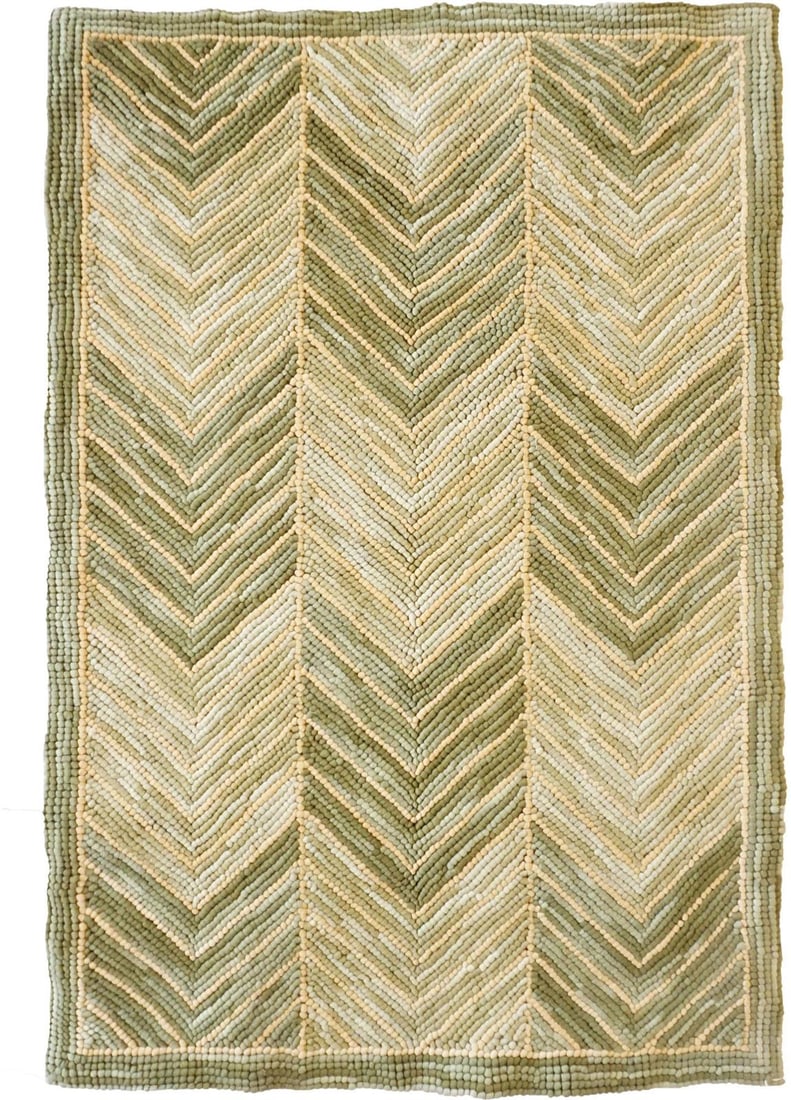 Eco-Friendly Green Chevron 2x3 Area Rug by Camp Chevron: Eco-Friendly Green Chevron 2x3 Area Rug by Camp Chevron Discover the Eco-Friendly Vintage Style Green Chevron Area Rug, a stunning addition to your home decor. This rug is designed in a charming Ameri