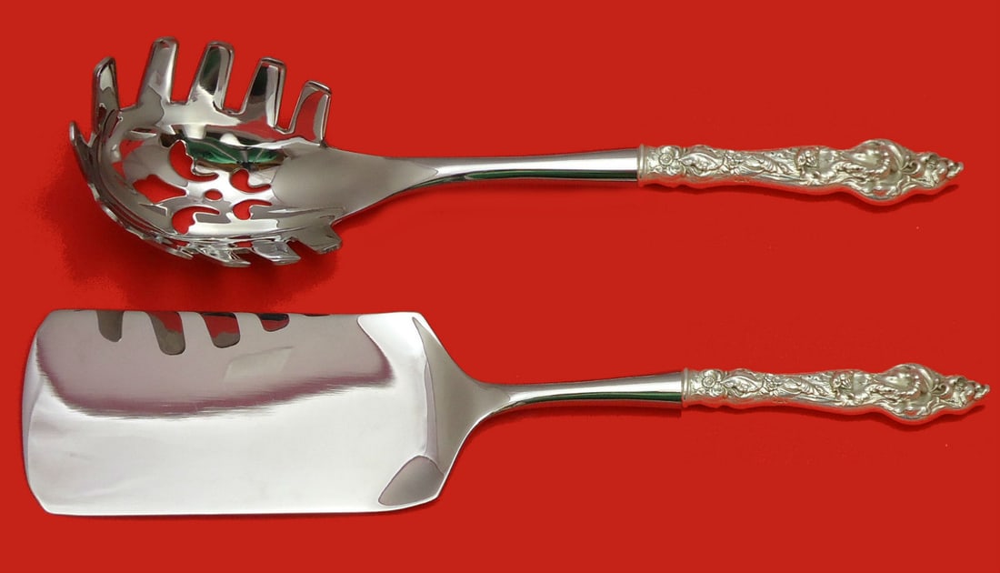 Reed & Barton Les Six Fleurs Sterling Silver 2pc Pasta Set (1 of 1)