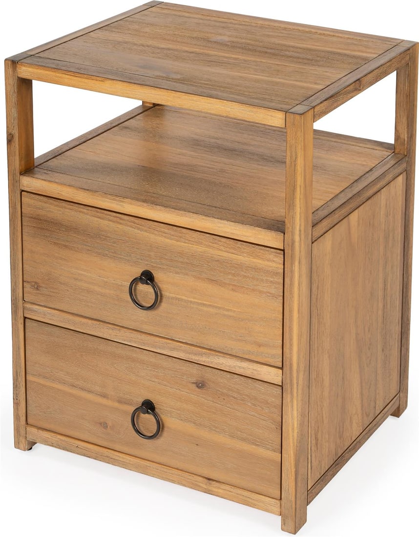 Butler Lark Nightstand Antique Style Natural Mango Finish 26.5H (1 of 9)