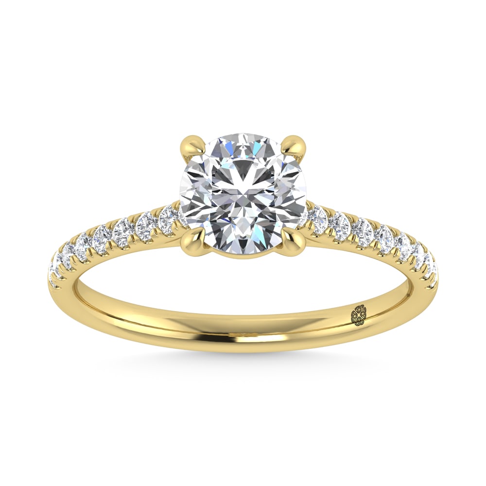 10K Yellow Gold 1 1/4 Ct.Tw. Lab Grown Diamond Halo Engagement Ring (Center 1 CT) (1 of 4)