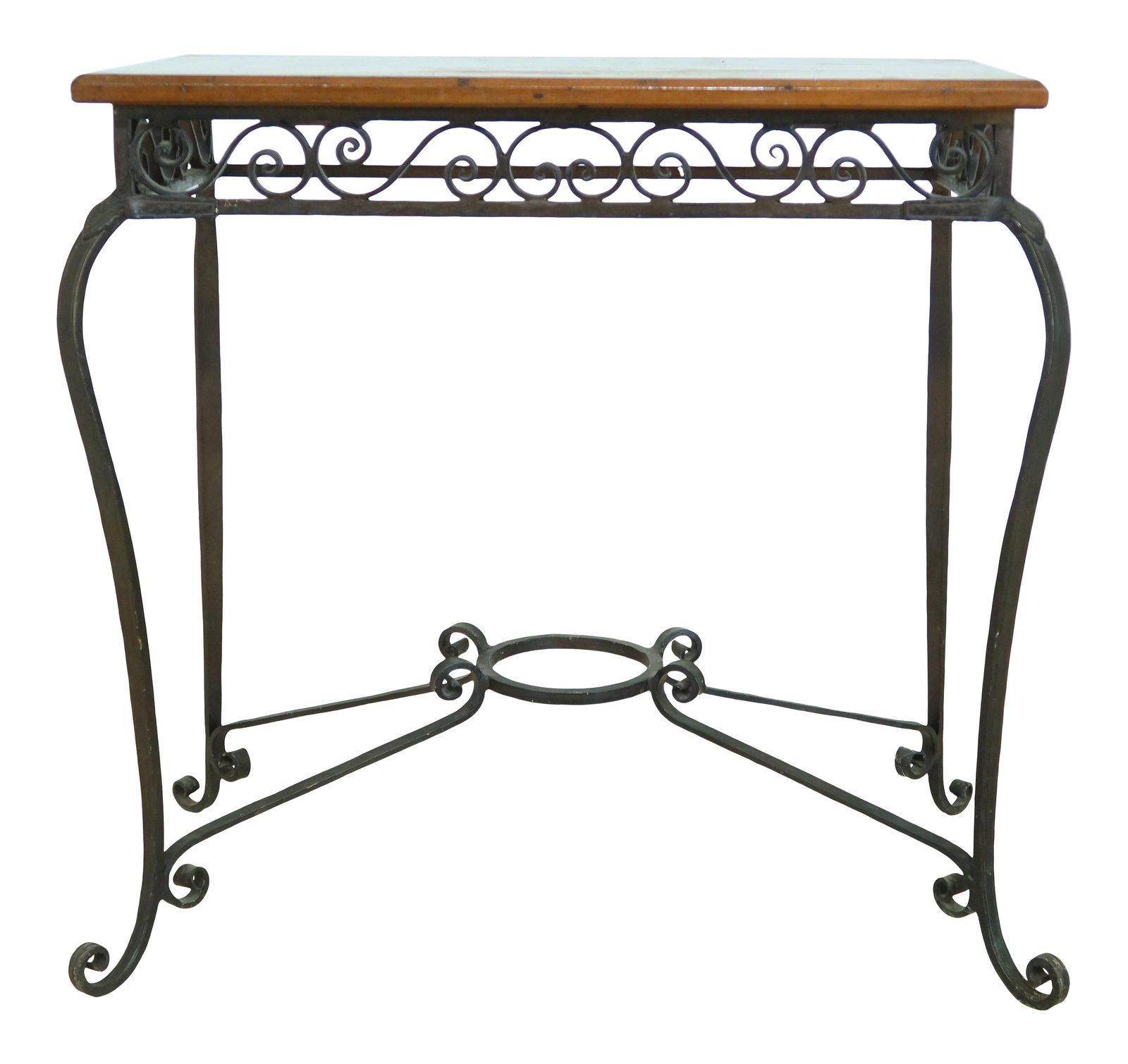Samuel Yellin Style 1920s Arts & Crafts Iron Table with Wood Top (1 of 10)