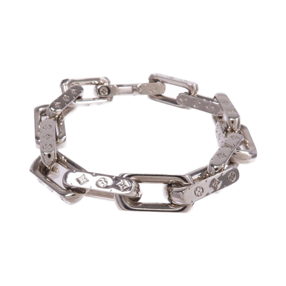 Monogram Chain Bracelet in Silver Metal by Louis Vuitton M64223 (1 of 10)