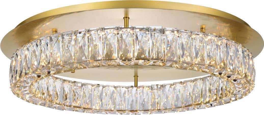 Elegant Lighting Monroe Gold Flush Mount Ceiling Fixture Crystal (1 of 1)