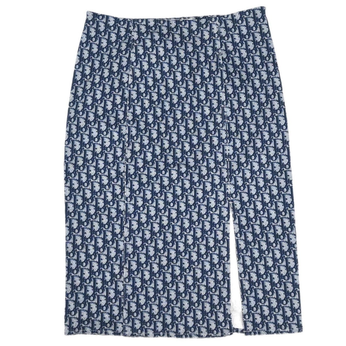 Navy Trotter Knee Length Skirt by Christian Dior Size FR 40 (1 of 11)