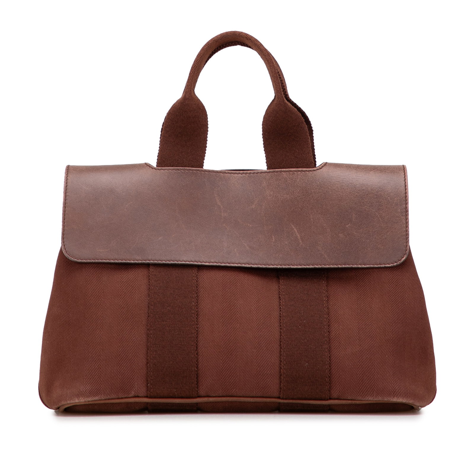 Hermes Valparaiso PM Brown Canvas and Leather Flap Handbag (1 of 11)