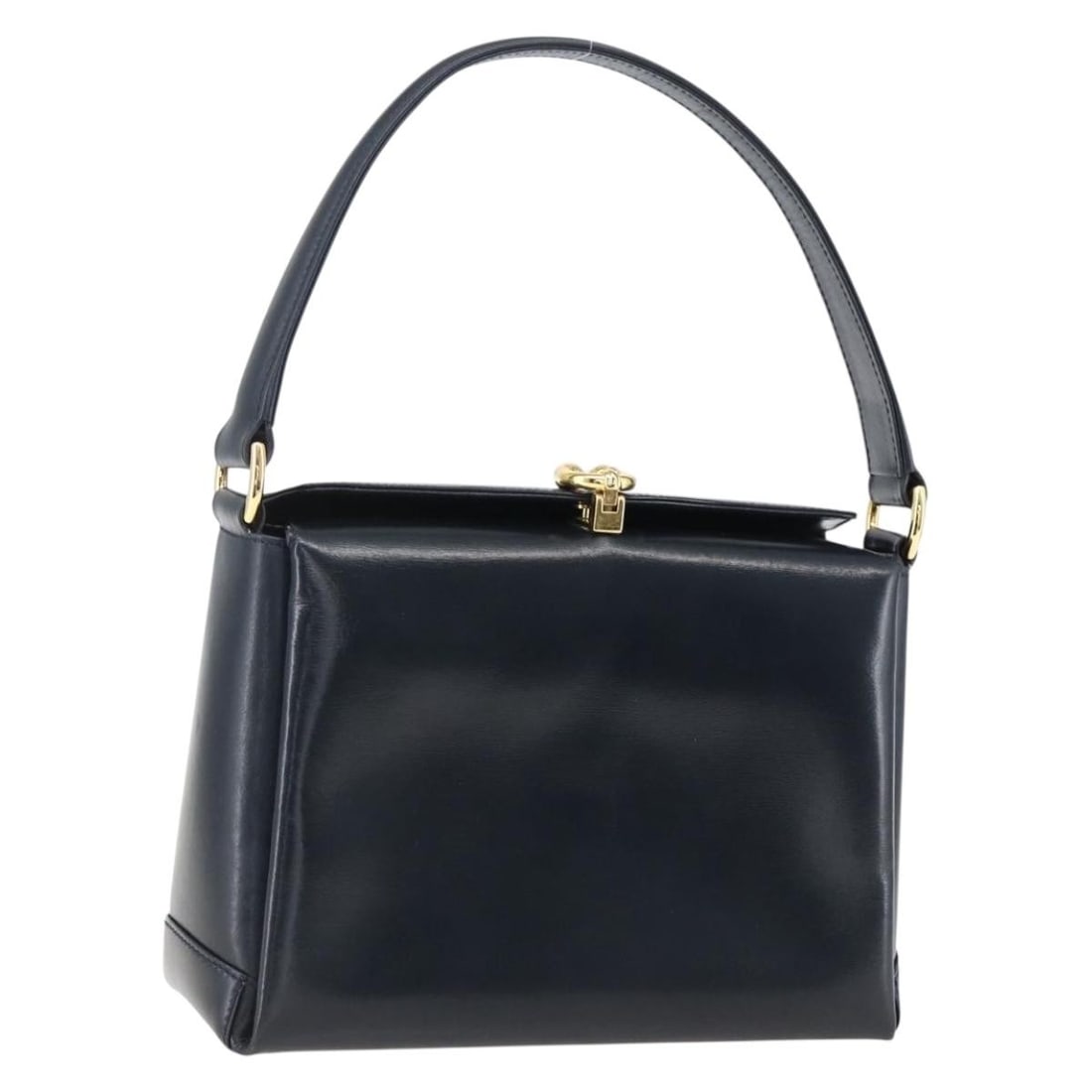 Black Leather Shoulder Purse GUCCI 000 406 0269 Gold Accents Italy (1 of 18)