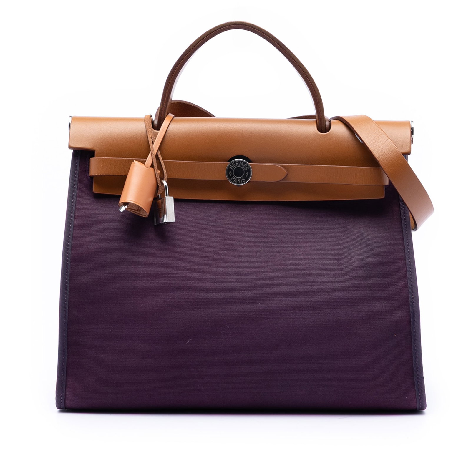 Herbag Zip 31 Purple Canvas Shoulder Bag with Leather Trim by Hermes (1 of 8)