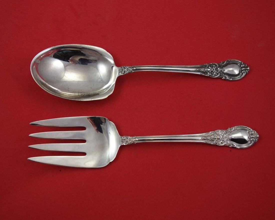 Lunt Sterling Silver Salad Serving Set 2pc American Victorian 8 5/8 Inches (1 of 3)