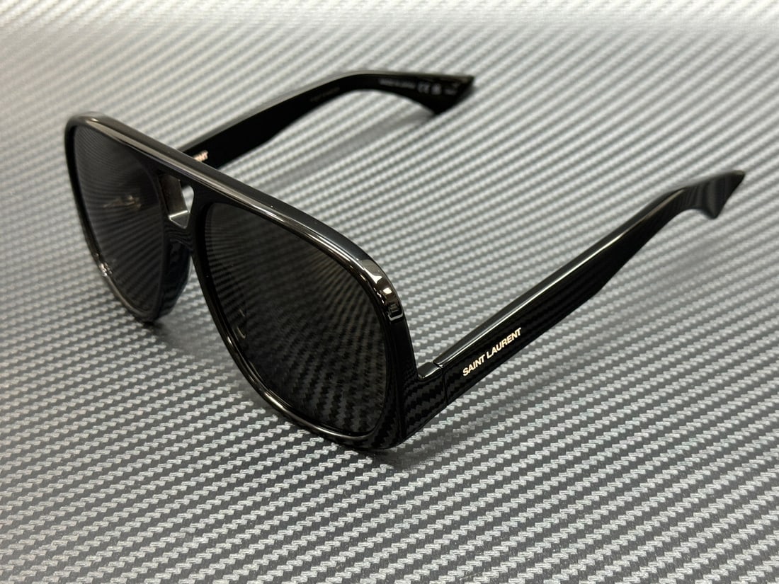 Saint Laurent SL 652 Solace 001 Unisex Black Grey 59mm Designer Sunglasses (1 of 5)