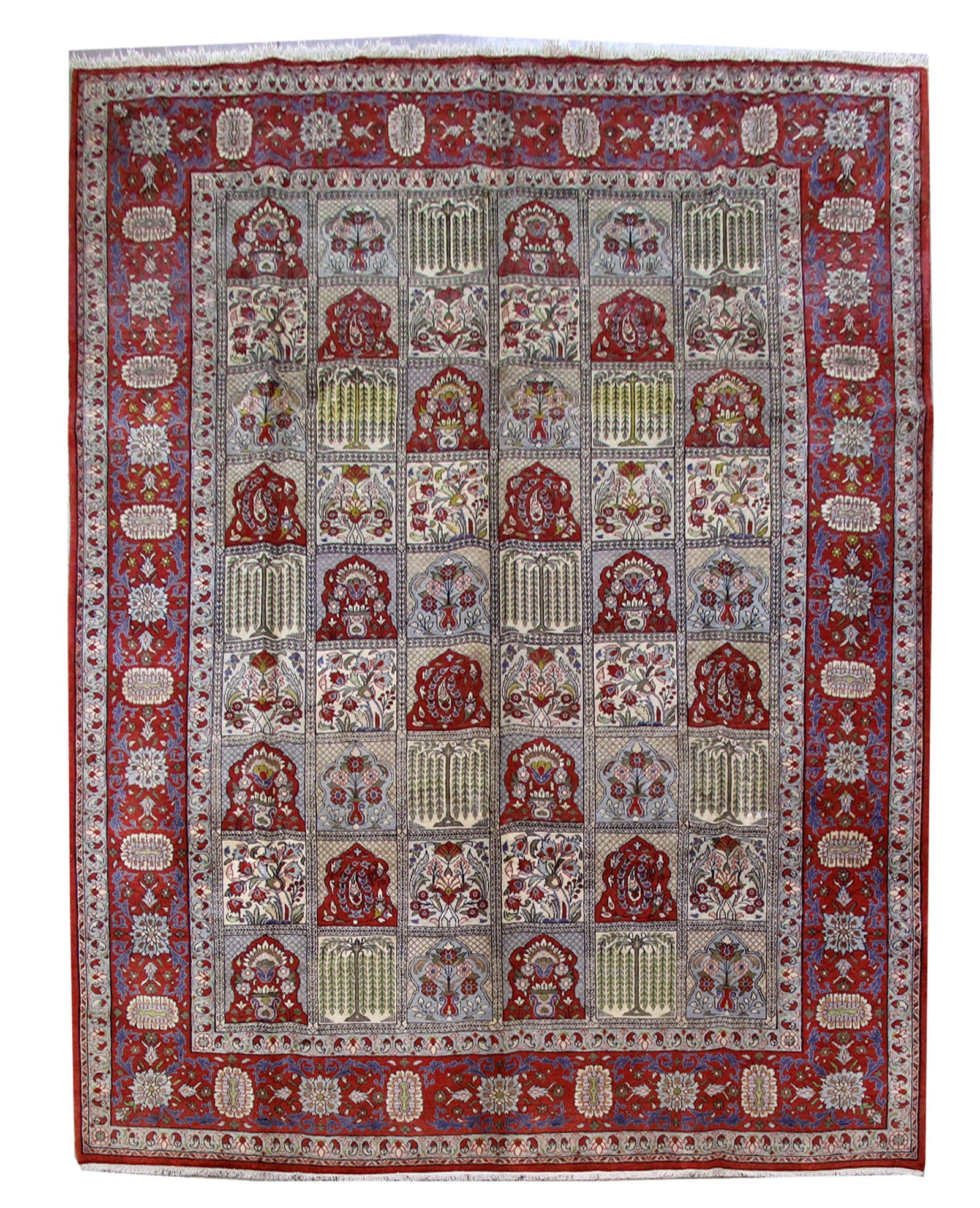 Handmade Persian Isfahan Rug 9.11 x 13.1 Feet Premium Wool Grey (1 of 6)
