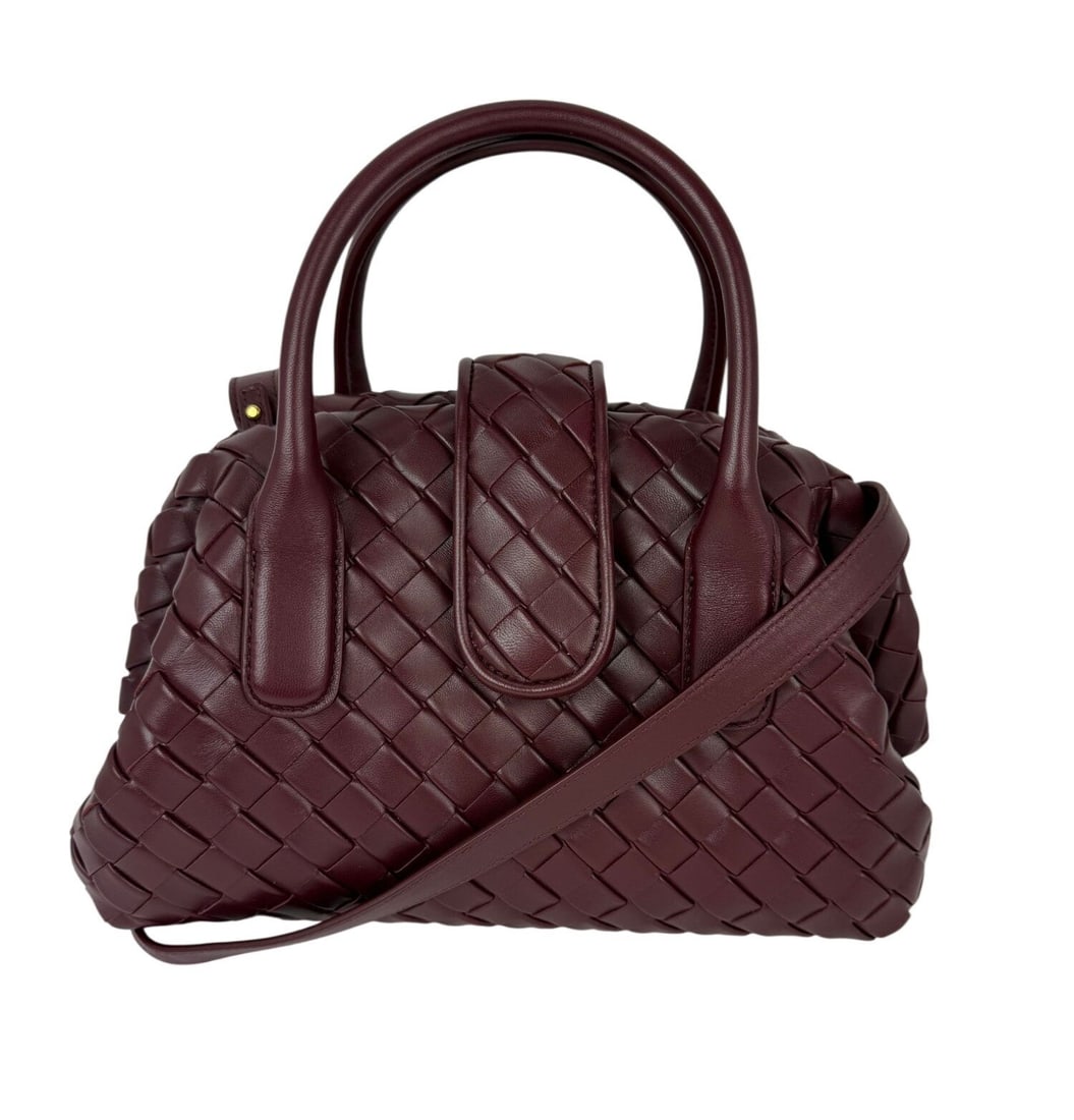 Bottega Veneta Teen Lauren 1980 Bauletto Woven Leather Shoulder Bag Barolo (1 of 16)