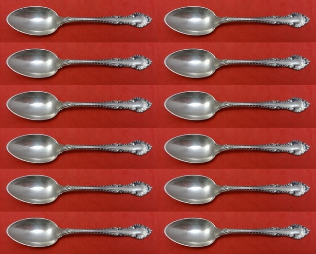 Gorham English Gadroon Sterling Silver Demitasse Spoon Set 12 Pieces (1 of 3)