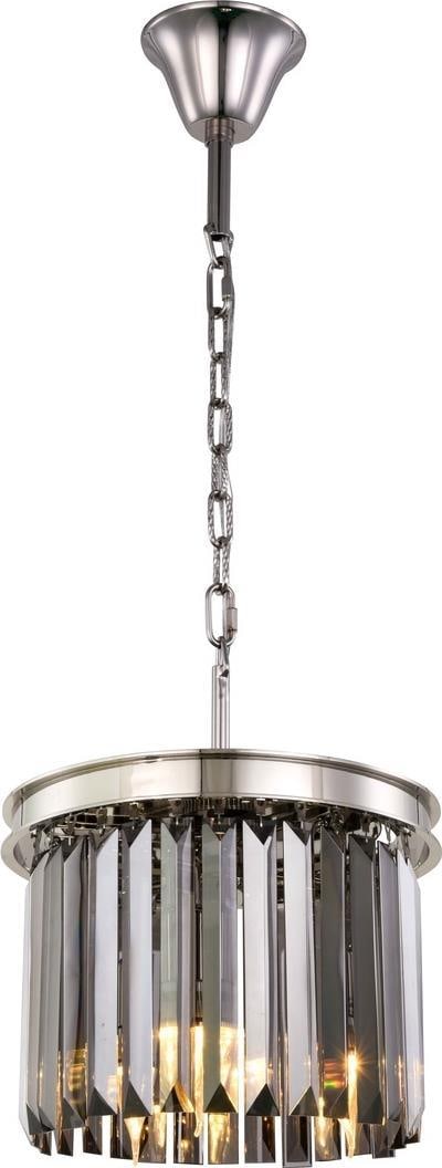 Elegant Sydney Pendant Light 10H 12W 12D Polished Nickel Crystal Accents: Elegant Sydney Pendant Light 10H 12W 12D Polished Nickel Crystal Accents Illuminate your space with the Stylish Sydney Pendant Light, featuring exquisite crystal accents that bring a touch of elegance