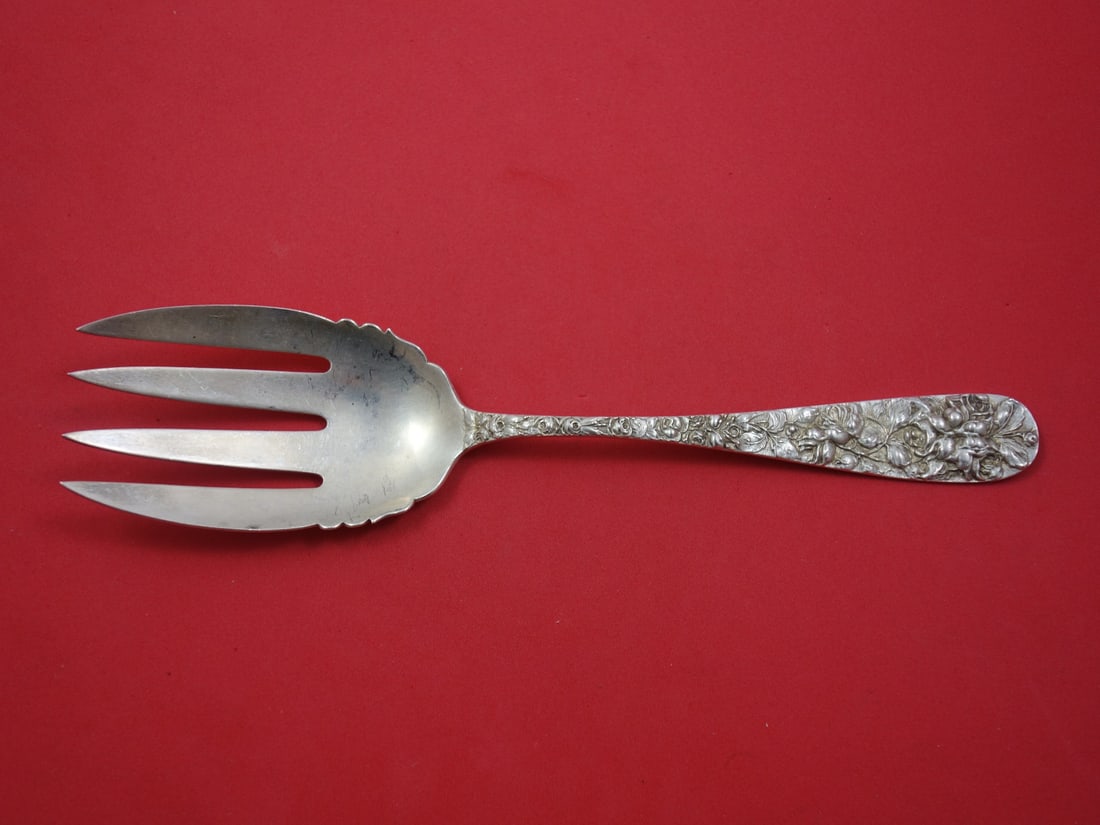 Schofield Baltimore Rose Sterling Silver Salad Serving Fork 9.25" (1 of 1)