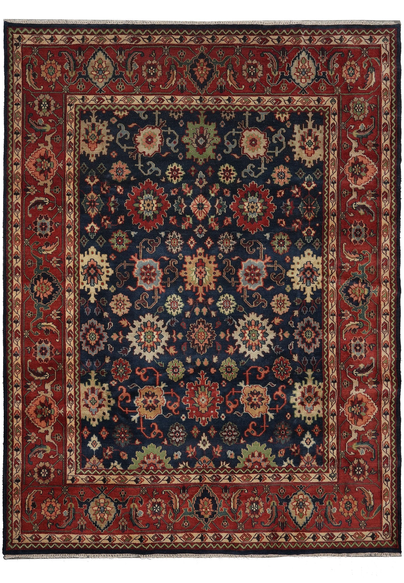 9 x 12 Handmade Wool Rug Blue Persian Mahal Design Reproduction (1 of 13)