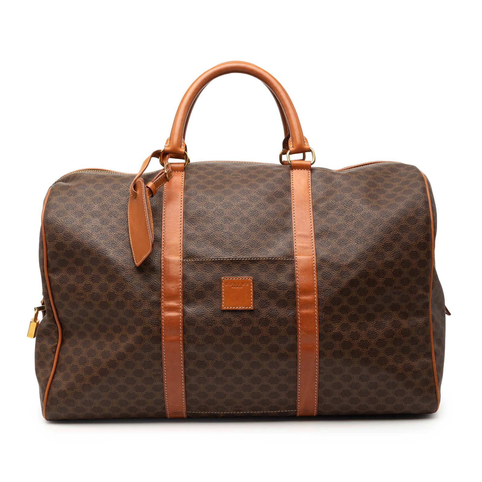 Celine Macadam Brown Coated Canvas Weekender Bag with Leather Trim (1 of 10)