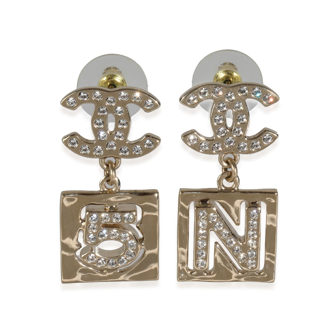 Chanel 2022 Gold Plated Unisex Earrings 36mm (1 of 4)
