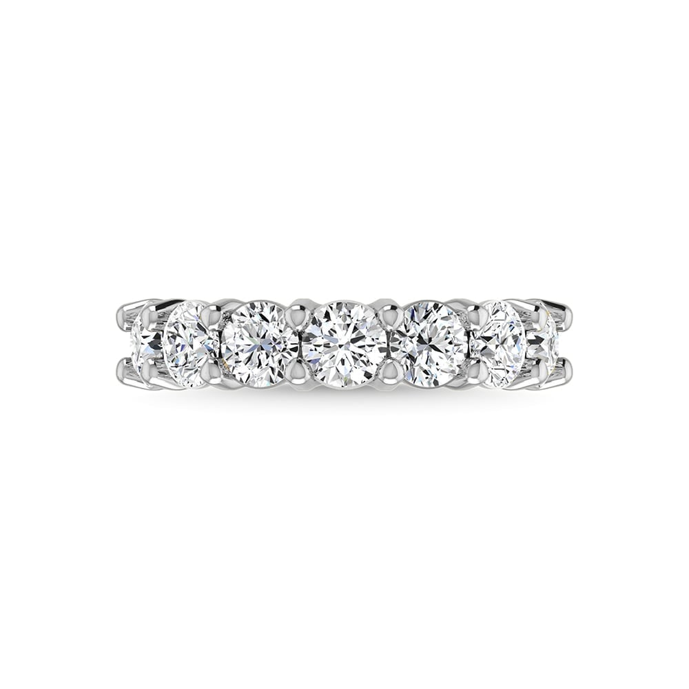 14K White Gold Lab Grown Diamond 3 3/4 Ct.Tw. Round Shape Halfway Wedding Band (1 of 4)