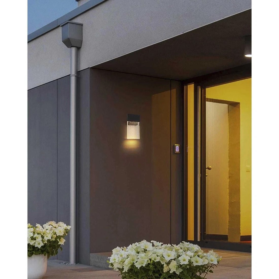 Ronin Black Outdoor Wall Sconce LED Light with Seedy Glass 11.3 Inches: Ronin Black Outdoor Wall Sconce LED Light with Seedy Glass 11.3 Inches Enhance your outdoor spaces with this elegant LED Wall Sconce. Featuring a traditional design, this fixture combines a robust bla