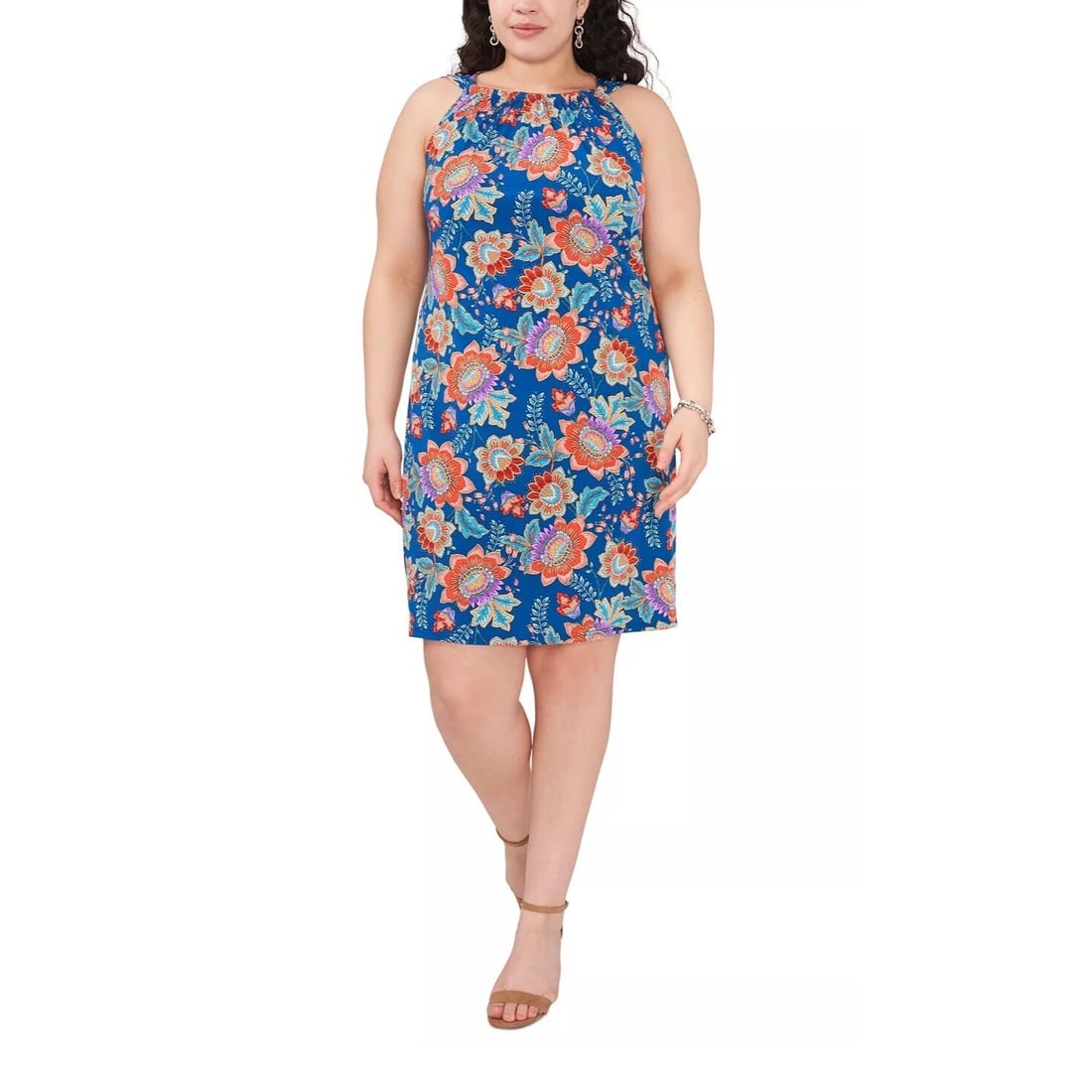 MSK Plus Size 3X Floral Halter Dress Casual Party Tank (1 of 4)