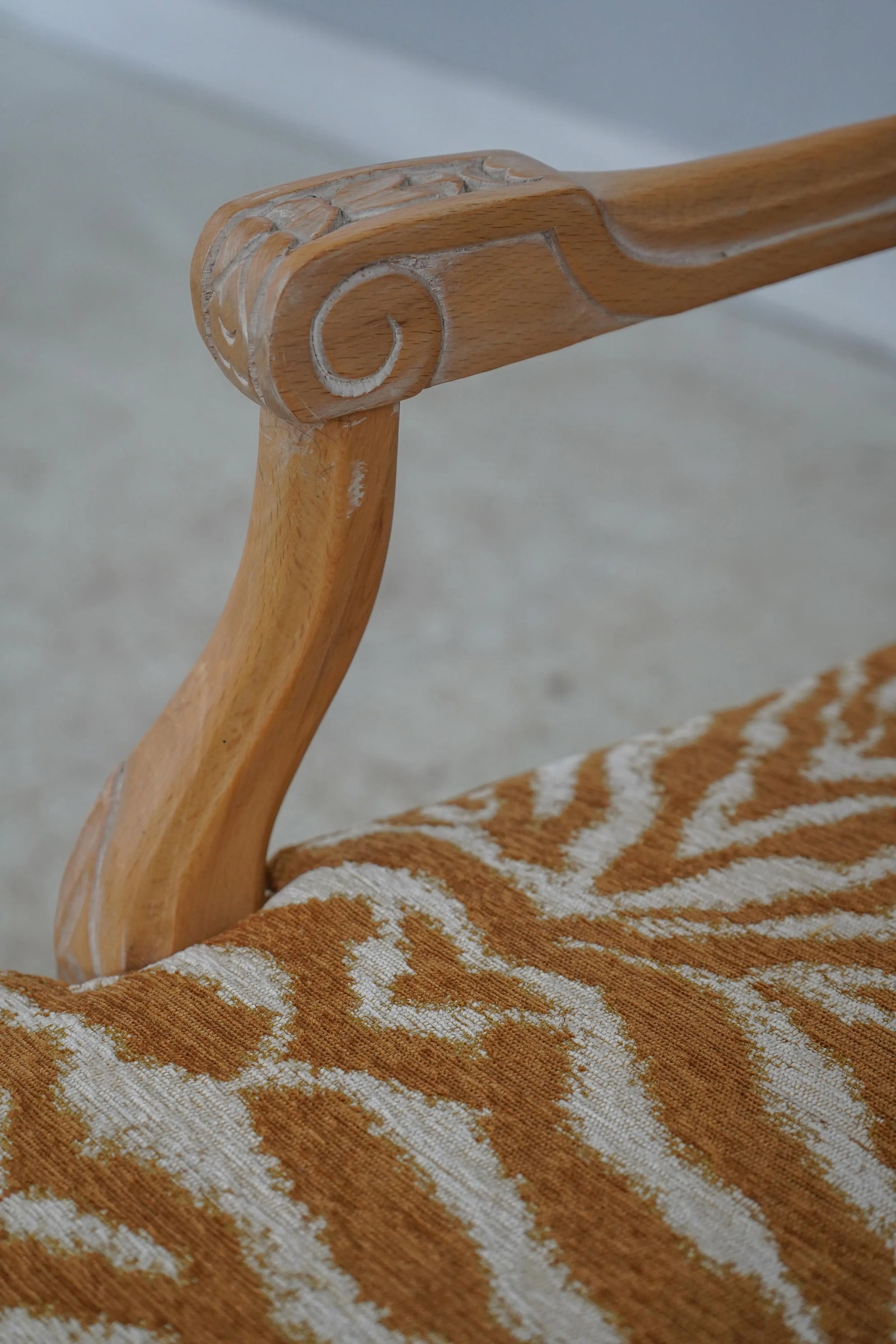 Pair of French Louis XV Cane Back Armchairs with Upholstered Seats - 10