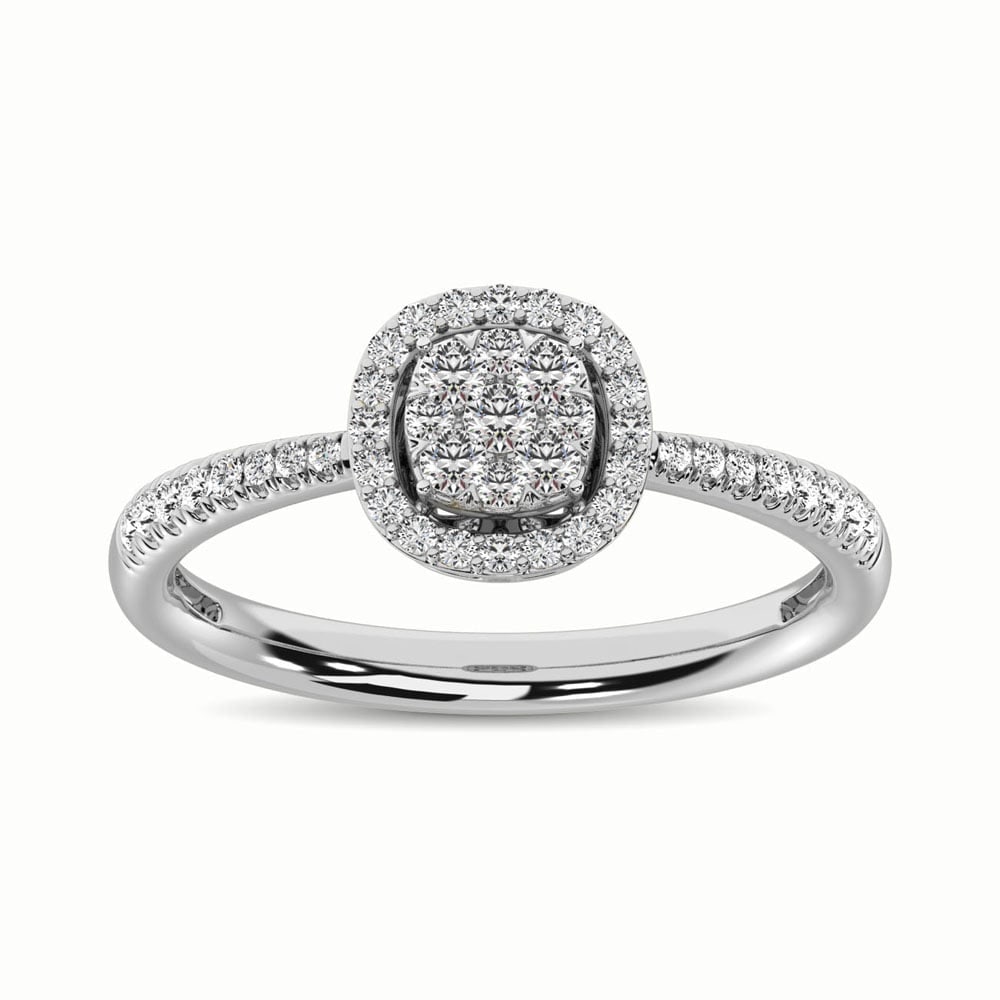 14K White Gold 1/3 Ct.Tw. Diamond Fashion Ring: 14K White Gold 1/3 Ct.Tw. Diamond Fashion Ring This amazing ring is available in 14K White Gold. There are 45 round diamonds with a total carat weight of 1/3 Ct.Tw. set in a Invisible Prong/ Micro Pro