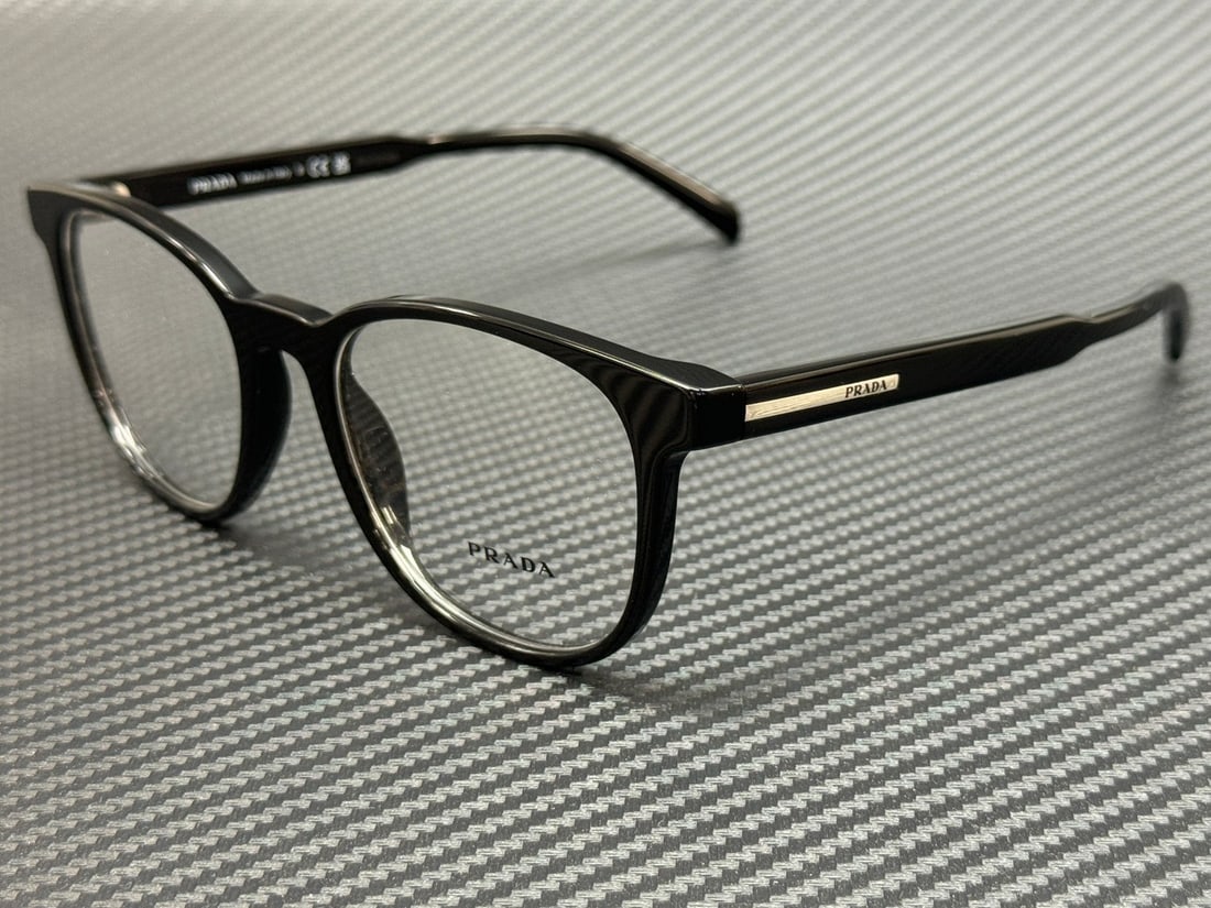 Men's Black PRADA PR A15V 16K1O1 52mm Eyeglass Frames with Accessories (1 of 5)