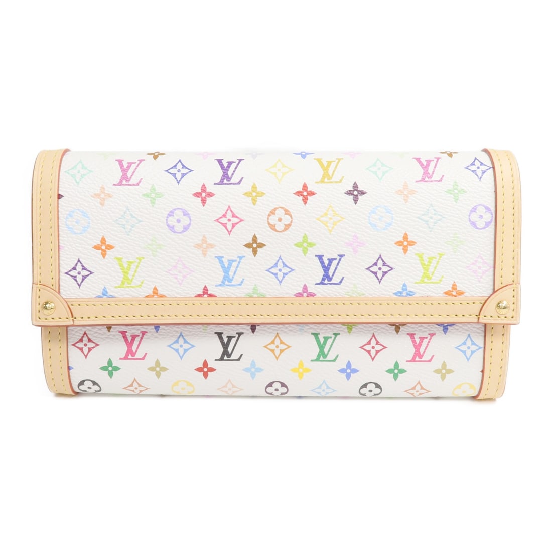 Louis Vuitton Sarah Multicolore Monogram White Wallet with Gold Hardware M13397 (1 of 15)