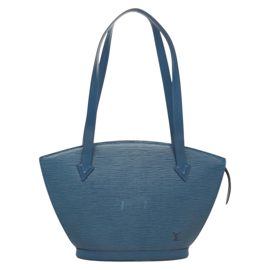 Blue Epi Leather Saint Jacques Bag by Louis Vuitton France: Blue Epi Leather Saint Jacques Bag by Louis Vuitton France This Louis Vuitton Saint Jacques handbag is crafted from blue Epi leather and designed for female use. The bag features a spacious interior a