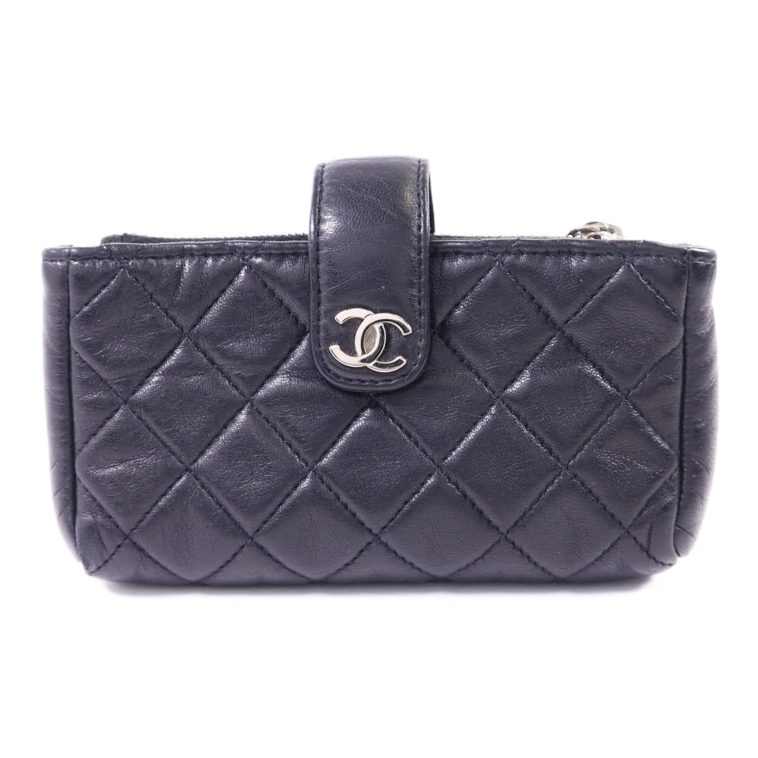 CHANEL Black Lambskin Leather Card Case with SHW (1 of 15)