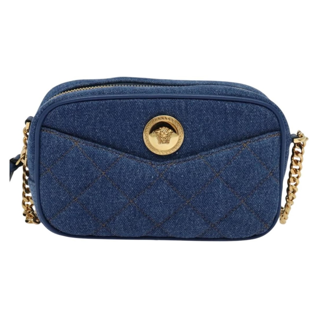 Versace Medusa Icon Quilted Denim Camera Bag with Front Slip Pocket (1 of 18)