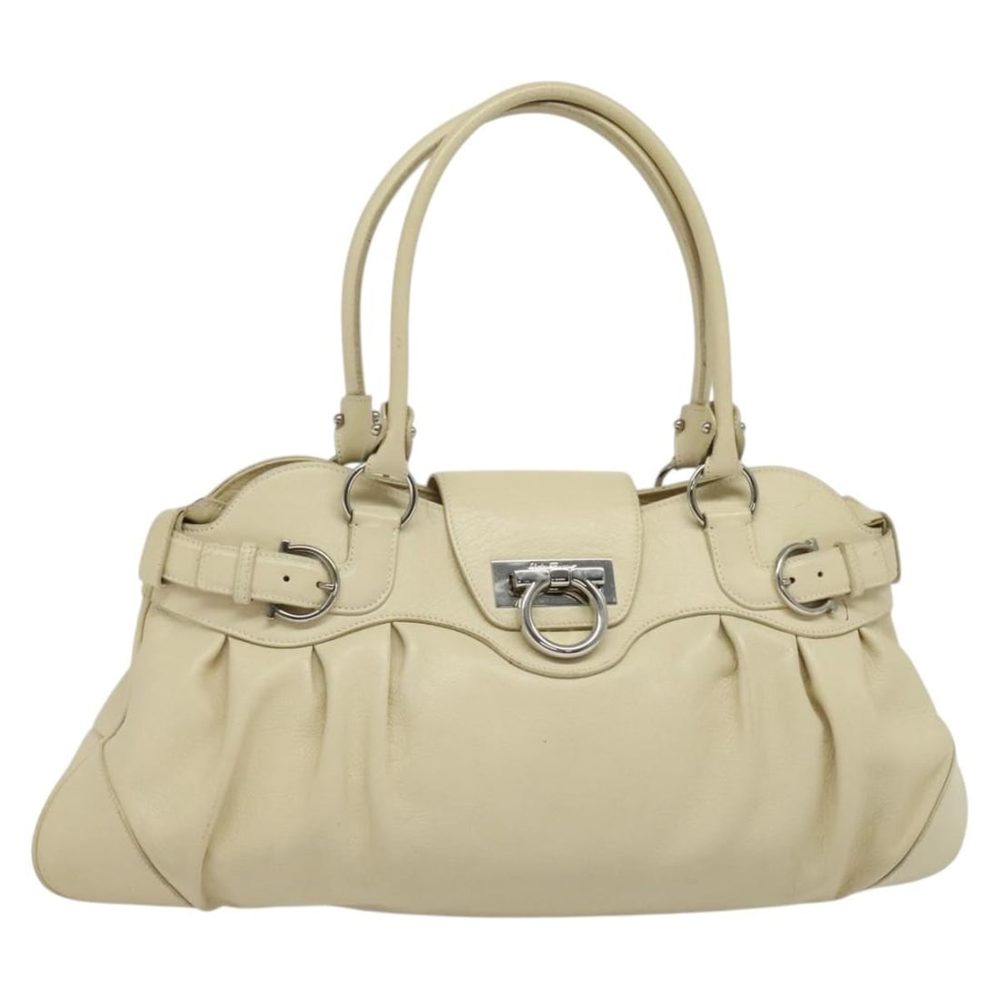 Beige Leather Marisa Satchel Bag by Salvatore Ferragamo (1 of 18)