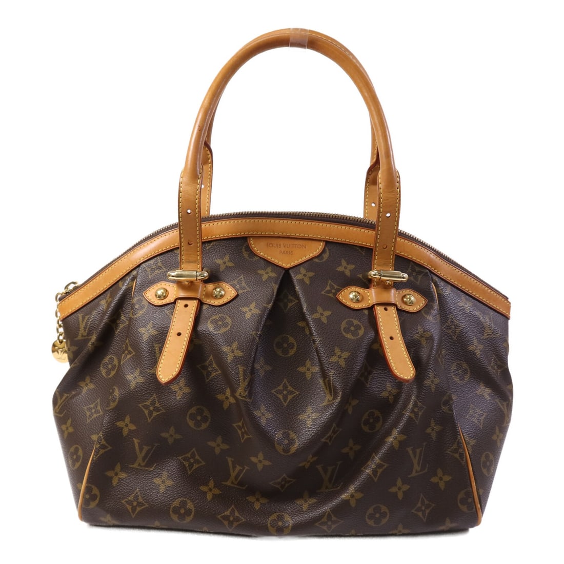 Louis Vuitton Tivoli GM Monogram Canvas Brown Shoulder Bag M40144 Gold Hardware: Louis Vuitton Tivoli GM Monogram Canvas Brown Shoulder Bag M40144 Gold Hardware This Louis Vuitton Tivoli GM shoulder bag features the signature monogram pattern on brown PVC coated canvas. Designed w