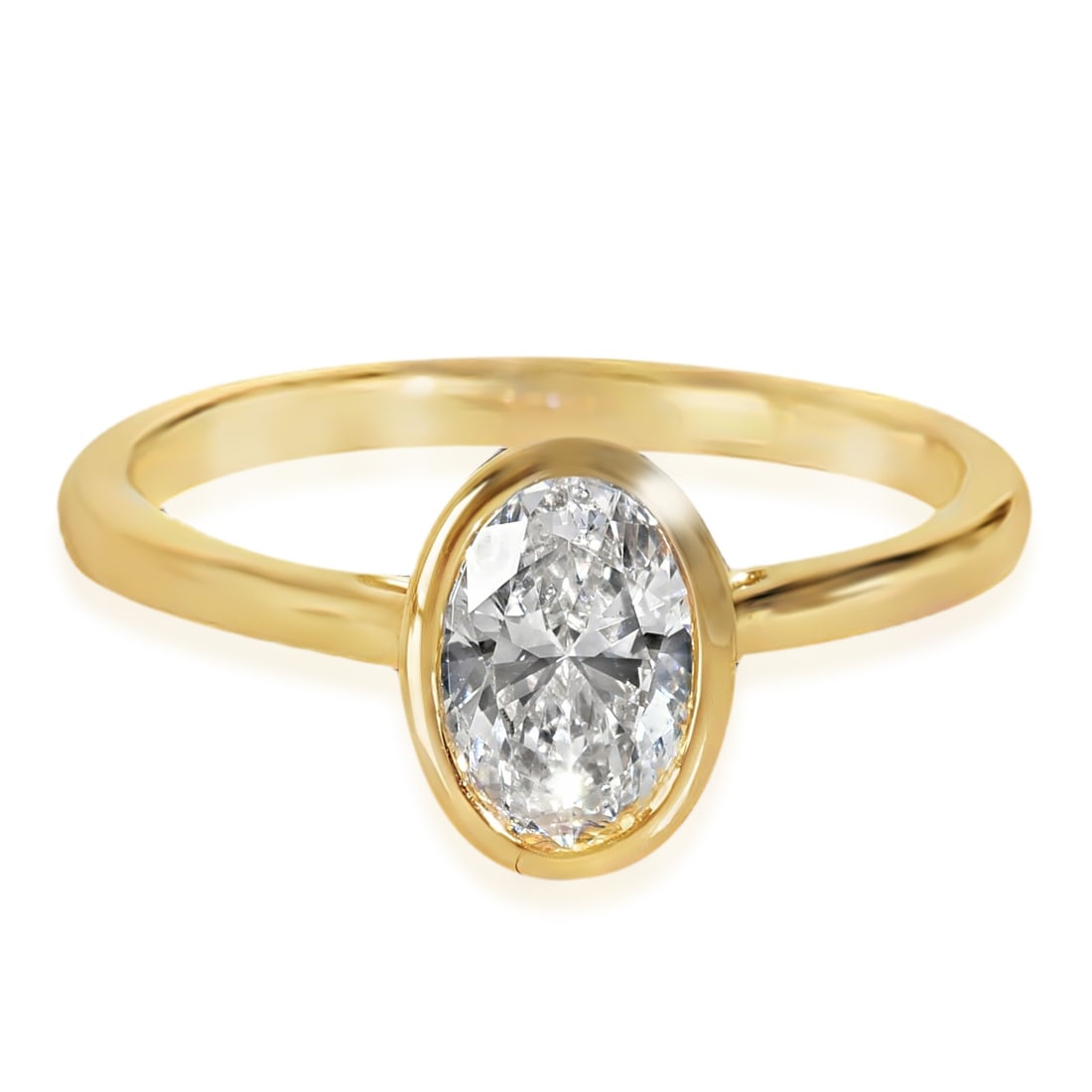 1 ctw Oval Lab-Grown Diamond Ring in 14K Yellow Gold: 1 ctw Oval Lab-Grown Diamond Ring in 14K Yellow Gold This exquisite 1 ctw yellow gold ring showcases a stunning oval lab-grown diamond, weighing 1.00 carat. The diamond features a clarity grade of VS2