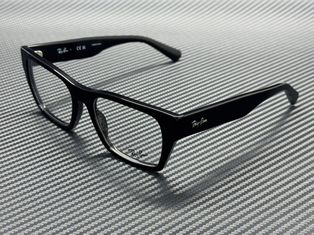 Ray-Ban RX5448 2000 55mm Black Unisex Optical Frames with Case: Ray-Ban RX5448 2000 55mm Black Unisex Optical Frames with Case Ray-Ban RX5448 2000 eyeglasses feature a classic black frame designed for unisex wear. These eyeglasses come with demo lenses and include