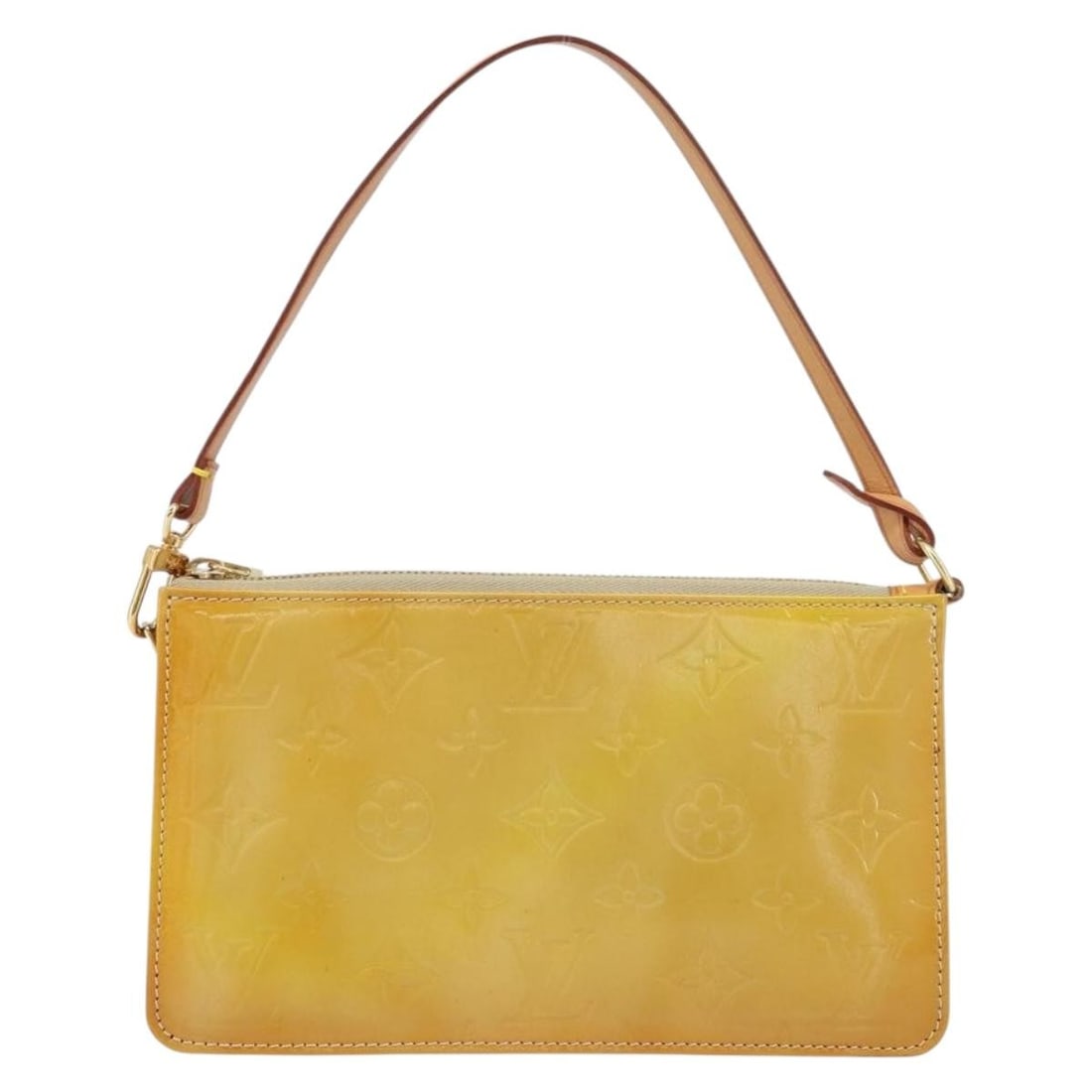Beige Patent Leather Lexington Pochette Bag by Louis Vuitton: Beige Patent Leather Lexington Pochette Bag by Louis Vuitton This Louis Vuitton Lexington Pochette is crafted from beige patent leather and designed for women. The bag features a classic silhouette wi